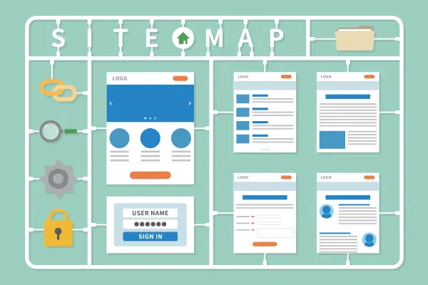 Vector of an HTML Sitemap